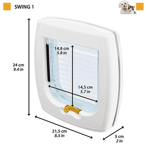 Ferplast Swing 1 Kedi Kapısı Kahverengi 2 Yönlü Kilitleme Sistemi – Ahşap, Metal ve Cam Kapılara Uyumlu 14,8 x 14,5 cm