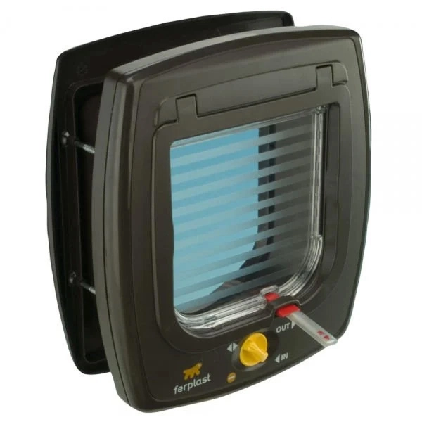 Ferplast Swing 5 Kahverengi Kedi Kapısı – 4 Yönlü Kilit Sistemi – Ahşap, Metal, Cam ve Duvarlara Uyumlu  – 13,5×13, cm - 2