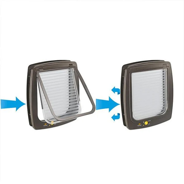 Ferplast Swing 5 Kahverengi Kedi Kapısı – 4 Yönlü Kilit Sistemi – Ahşap, Metal, Cam ve Duvarlara Uyumlu  – 13,5×13, cm - 5