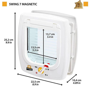 Ferplast Swing 7 Manyetik Sistemli Kedi Kapısı 13,5×13,7 cm Beyaz