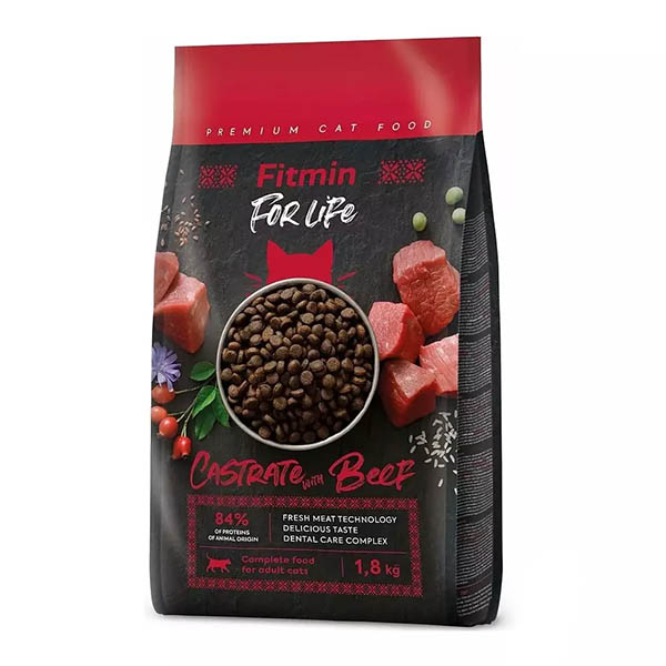 Fitmin For Life Castrate Sığır Etli Kısırlaştırılmış Kedi Maması 1,8 Kg - 1