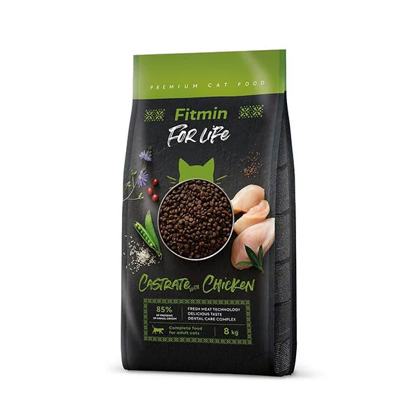Fitmin For Life Castrate Tavuklu Kısırlaştırılmış Kedi Maması 8 kg - 1