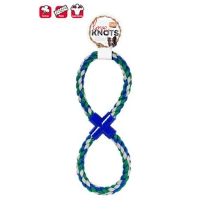 Flamingo 8 Şekilli Kumaş İp Pembe Gri Köpek Oyuncağı