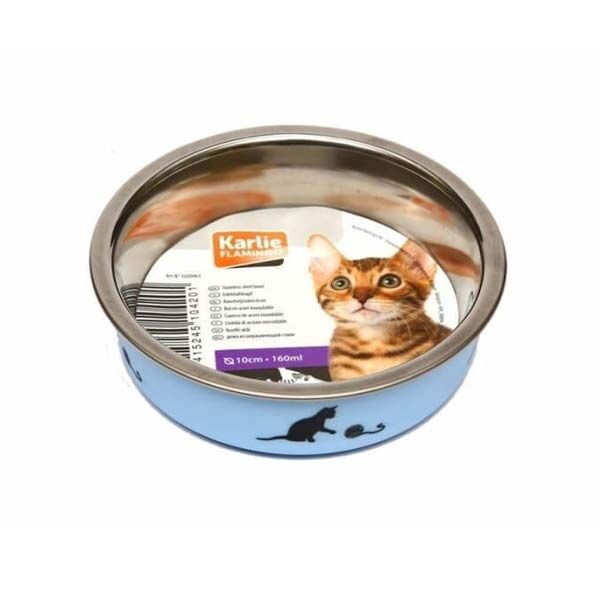 Flamingo Bella Kedi Mama Kabı Mavi 11 cm - 1