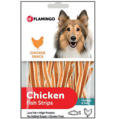 Flamingo Chicken Fish Strips Tavuk ve Balık Etli Glutensiz Köpek Ödül Çubukları 85 Gr - 1