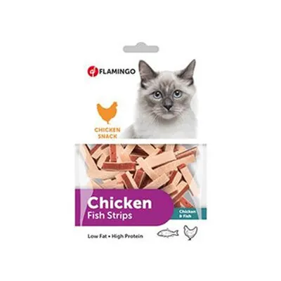 Flamingo Chicken Fish Strips Tavuklu Balıklı Sandviç Kedi Ödülü 85 Gr - 1