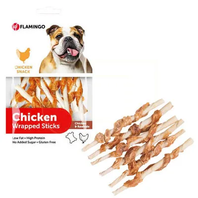 Flamingo Chicken Wrapped Tavuklu Burgu Çubuk Köpek Ödülü 65 gr - 1