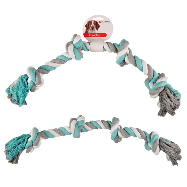Flamingo Dört Düğümlü İp Köpek Oyuncağı 60 cm - 1