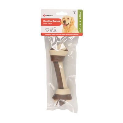 Flamingo Duetto Kuzu ve Pirinçli Köpek Ödül Kemik Large - 1