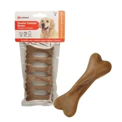 Flamingo Duetto Twisted Tavuk Ve Peynirli Köpek Çiğneme Kemiği 100 gr - 1