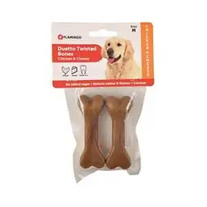 Flamingo Duetto Twist Tavuk ve Peynirli Köpek Ödülü Kemik 9.5 Cm