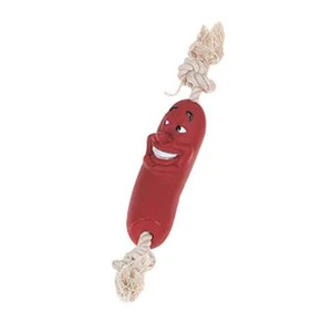 Flamingo İki Düğümlü Tekli Sosis Köpek Oyuncağı