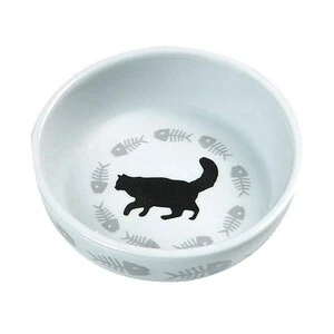 Flamingo Kedi Desenli Porselen Mama Kabı 3,5x12 cm