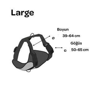 Flamingo Milou Köpek Göğüs Tasması L (50-65 cm) Gri - 4