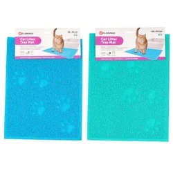 Flamingo Pati Desenli Dikdörtgen Paspas Yeşil-Mavi 40X30 Cm