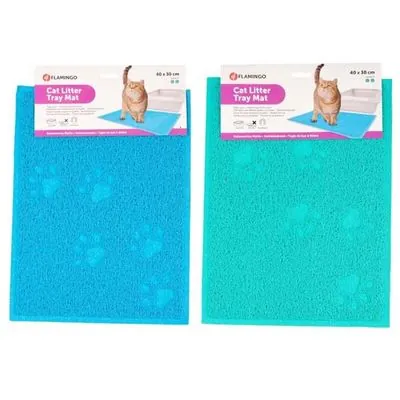 Flamingo Pati Desenli Dikdörtgen Paspas Yeşil-Mavi 40X30 Cm - 1