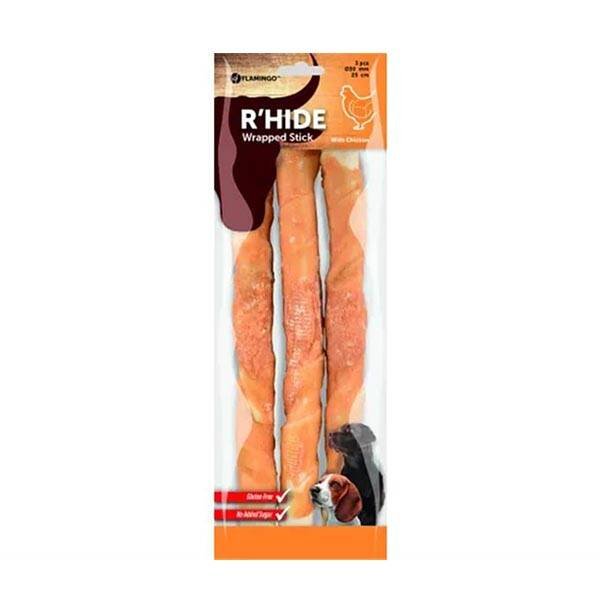Flamingo Rawhide Tavuk Sargılı Köpek Ödül Çubuğu 25cm 240gr (3'lü) - 1
