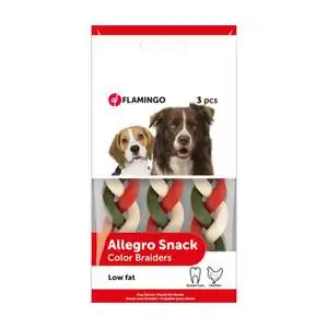 Flamingo Renkli Örgülü Tavuklu Köpek Ödülü 90 Gr