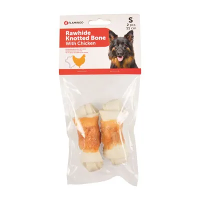 Flamingo Tavuk Eti Sargılı Düğüm Kemik Köpek Ödülü 2 Adet 11 Cm - 1