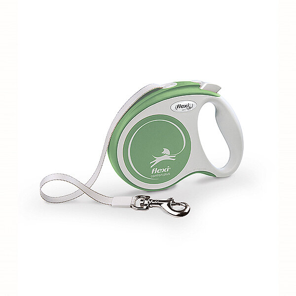 Flexi Comfort Plus Otomatik Şerit Köpek Gezdirme Kayışı 5m (Açık Yeşil) [S]