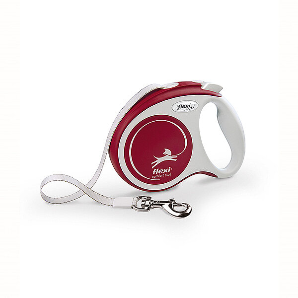 Flexi Comfort Plus Otomatik Şerit Köpek Gezdirme Kayışı 5m (Kırmızı) [S]