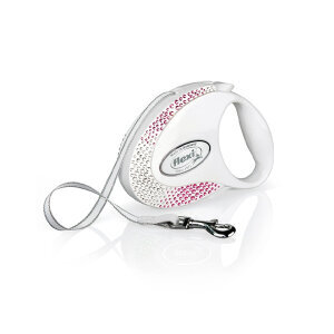 Flexi Glam M Beden Beyaz 5MT Şerit Tasma