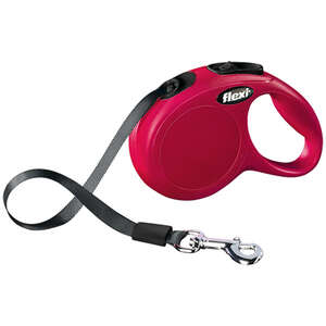 Flexi New Classic Otomatik Şerit Köpek Tasması 12 KG - 3M XSmall Kırmızı