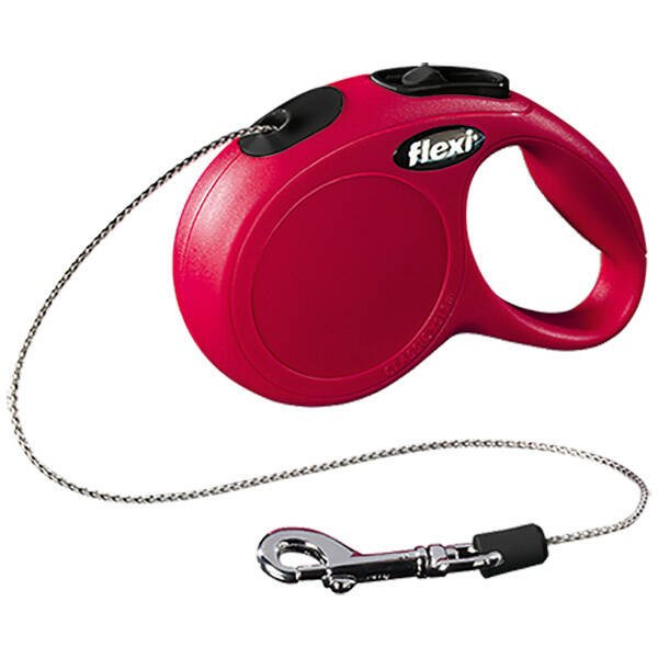 Flexi New Classic Otomatik İp Köpek Tasması 8 KG - 3M Xsmall Kırmızı - 1