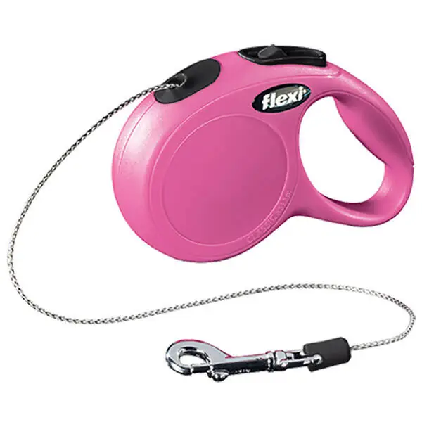 Flexi New Classic Otomatik İp Köpek Tasması 8 KG - 3M Xsmall Pembe - 1
