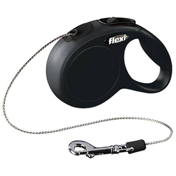 Flexi New Classic Otomatik İp Köpek Tasması 8 KG - 3M Xsmall Siyah - 1