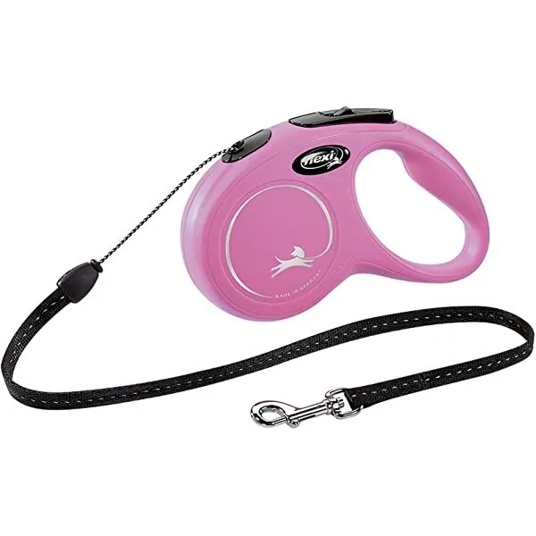 Flexi New Classic Otomatik İp Köpek Tasması 12 KG - 5M Small Pembe - 1