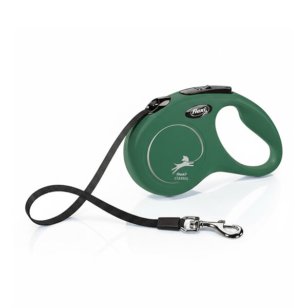 Flexi New Classic Otomatik Şerit Köpek Gezdirme Kayışı 5m (Yeşil) [L] - 1