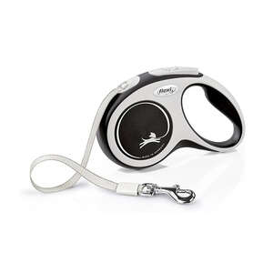 Flexi New Comfort S Siyah Otomatik Şerit Köpek Tasması (5 metre)