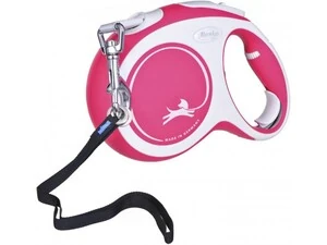 Flexi New Comfort Beyaz Şerit Kedi ve Köpek Gezdirme Tasması L - 5M- Kırmızı