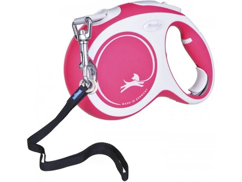 Flexi New Comfort Beyaz Şerit Kedi ve Köpek Gezdirme Tasması L - 5M- Kırmızı - 1