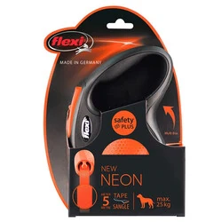 Flexi Neon Otomatik Şerit Köpek Tasması 25 KG - 5M Medium Turuncu - 2