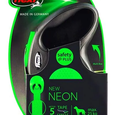 Flexi Neon Otomatik Şerit Köpek Tasması 50 KG - 5M Large Yeşil - 2