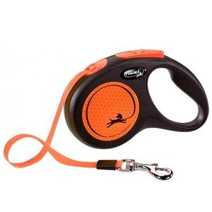 Flexi New Neon Otomatik Şerit Köpek Gezdirme Tasması 5 Mt S Turuncu