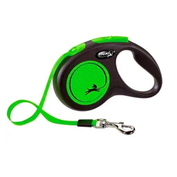 Flexi Neon Otomatik Şerit Köpek Tasması 15 KG - 5M Small Yeşil - 1