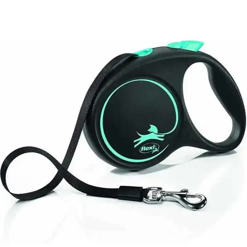 Flexi Siyah Design Otomatik Şerit Gezdirme Medium 5 Mt -Mavi - 1