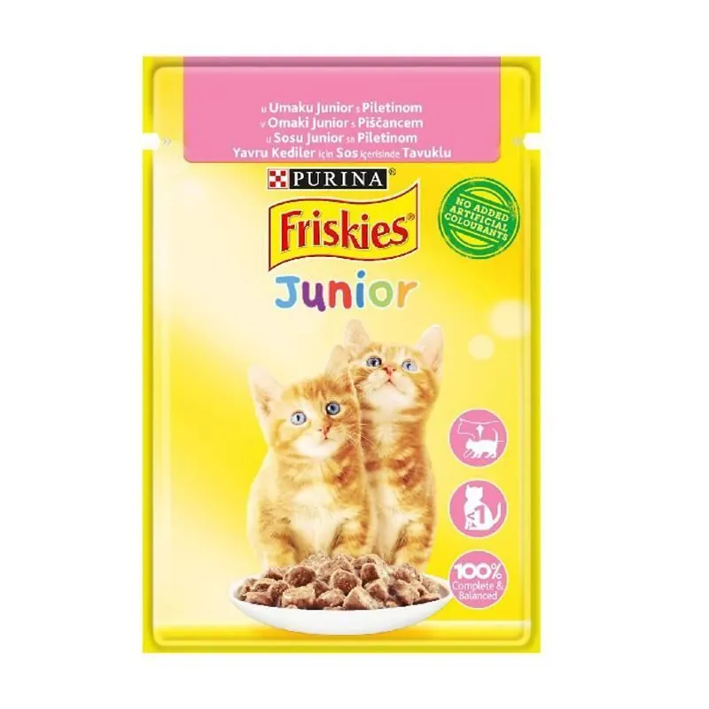Friskies Tavuk Etli Sos İçerisinde Yavru Yaş Kedi Maması 85 Gr - 1