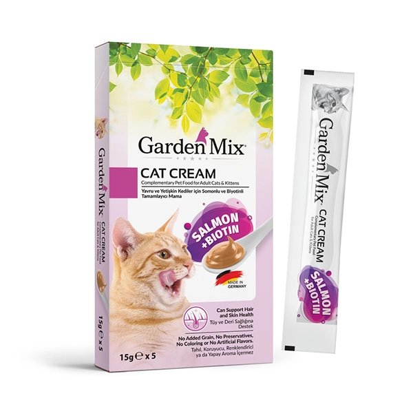 GARDEN MIX KEDİ KREMASI SOMON+BİOTİN 15GR*5 - 1