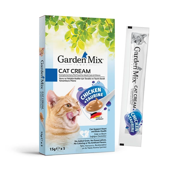 GARDEN MIX KEDİ KREMASI TAVUK+TAURİN 15GR*5 - 1