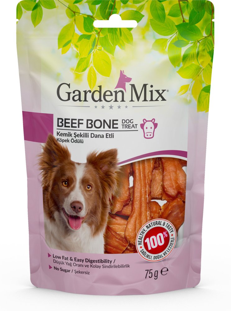 Garden Mix Kemik Şekilli Dana Etli Köpek Ödülü 75 75 Gr - 1
