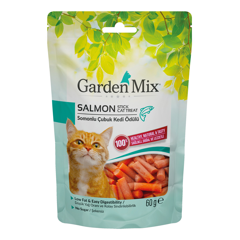 Gardenmix Somonlu Çubuk Kedi Ödül Maması 60 g - 1