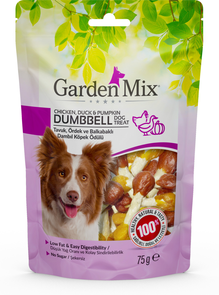 Gardenmix Tavuklu, Ördekli ve Balkabaklı Dambıl Köpek Ödül Maması 75 g - 1