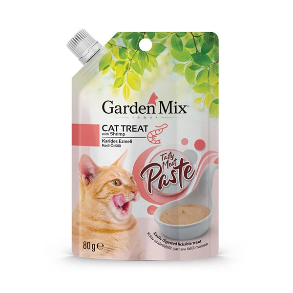 Garden Mix Tavuklu ve Karidesli Ezme Kedi Ödül Maması 80gr - 1