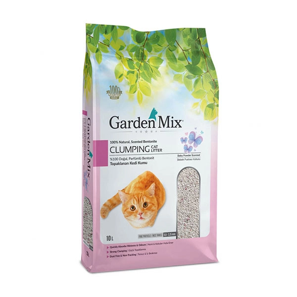 Garden Mix Bentonit Bebek Pudralı İnce Kedi Kumu 10 lt - 1