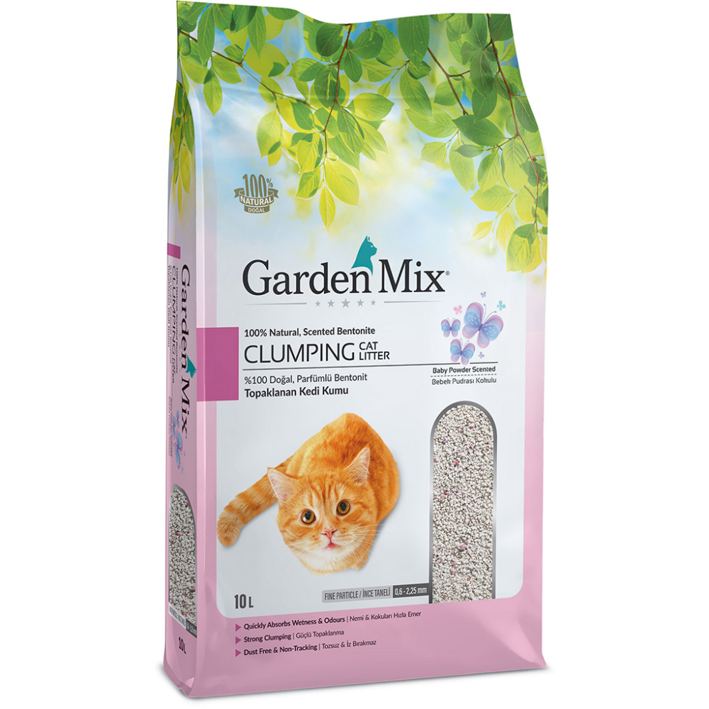 Gardenmix Bebek Pudrası Kokulu Kalın Taneli Bentonit Kedi Kumu 10 L - 1