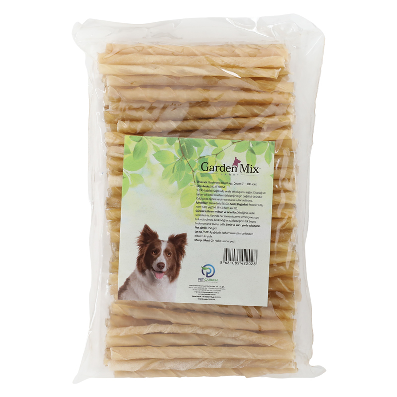 Gardenmix Burgu Deri Çubuk Köpek Ödül Maması 5,5-6 g (100'lü) - 1